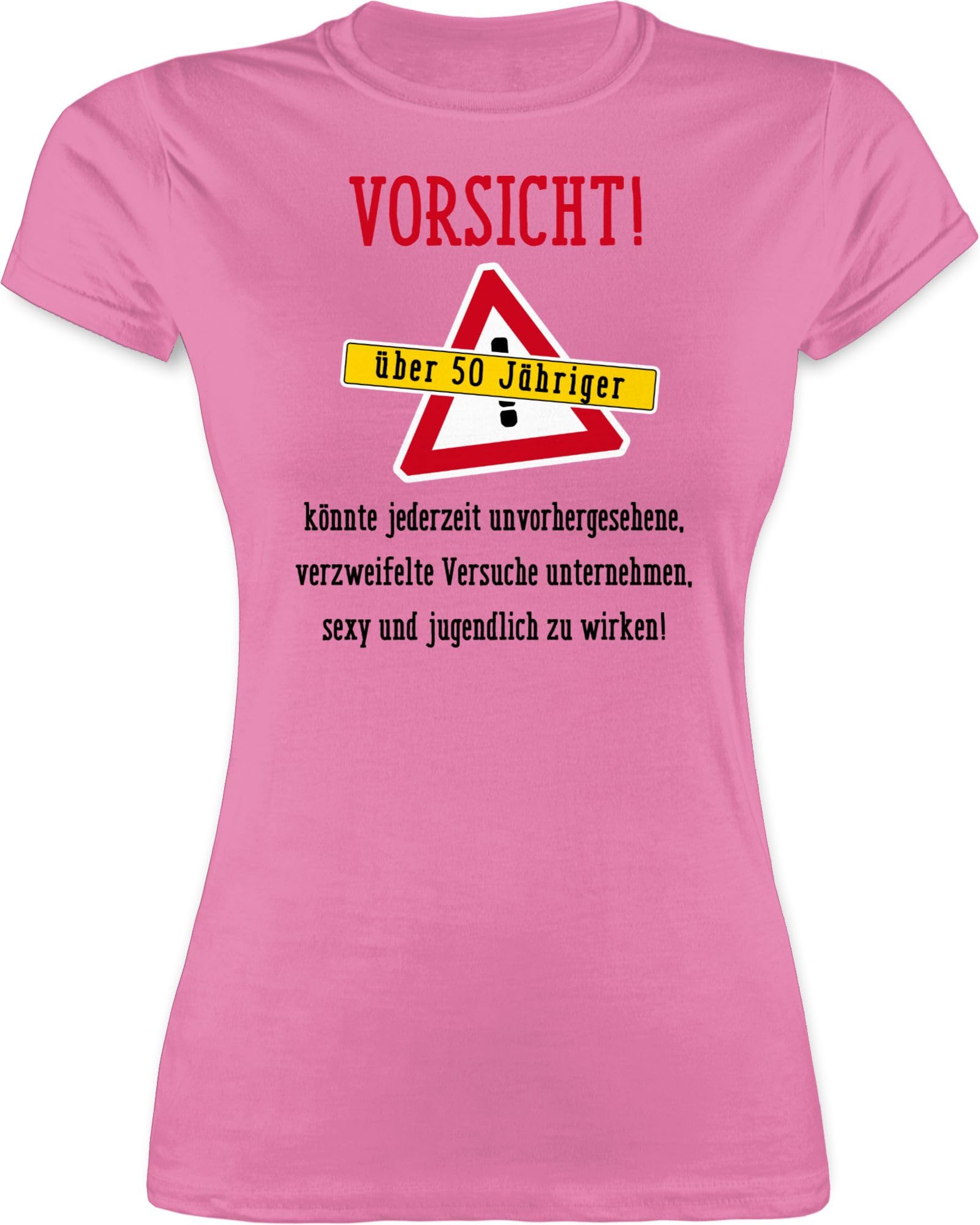 Shirtracer Damen T-Shirt – "So Gut Kann Man Mit 50 Aussehen" Mit Blumen-Motiv Zum 50. Geburtstag