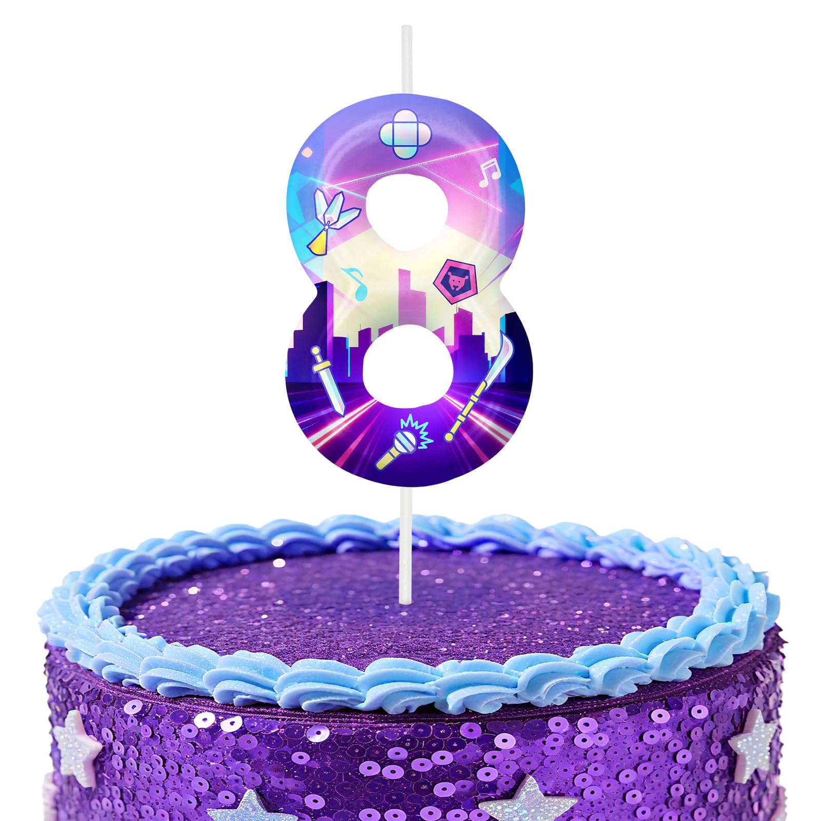 Kpop Number 8 Birthday Candles for Birthday Decorations and Cake Topper