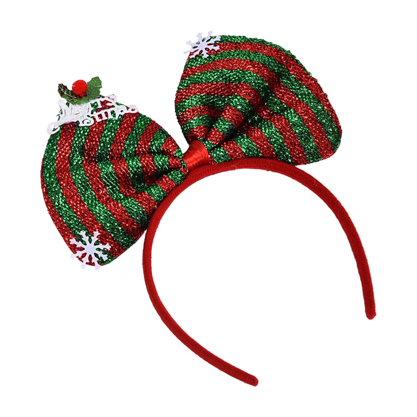 Kalttoy 2024 Christmas Decoration Headband New Year Celebration Big Bow Headwear Hair Decoration Headbands for Holiday Party Party Supplies Headpieces Hairbands Costume Accessories