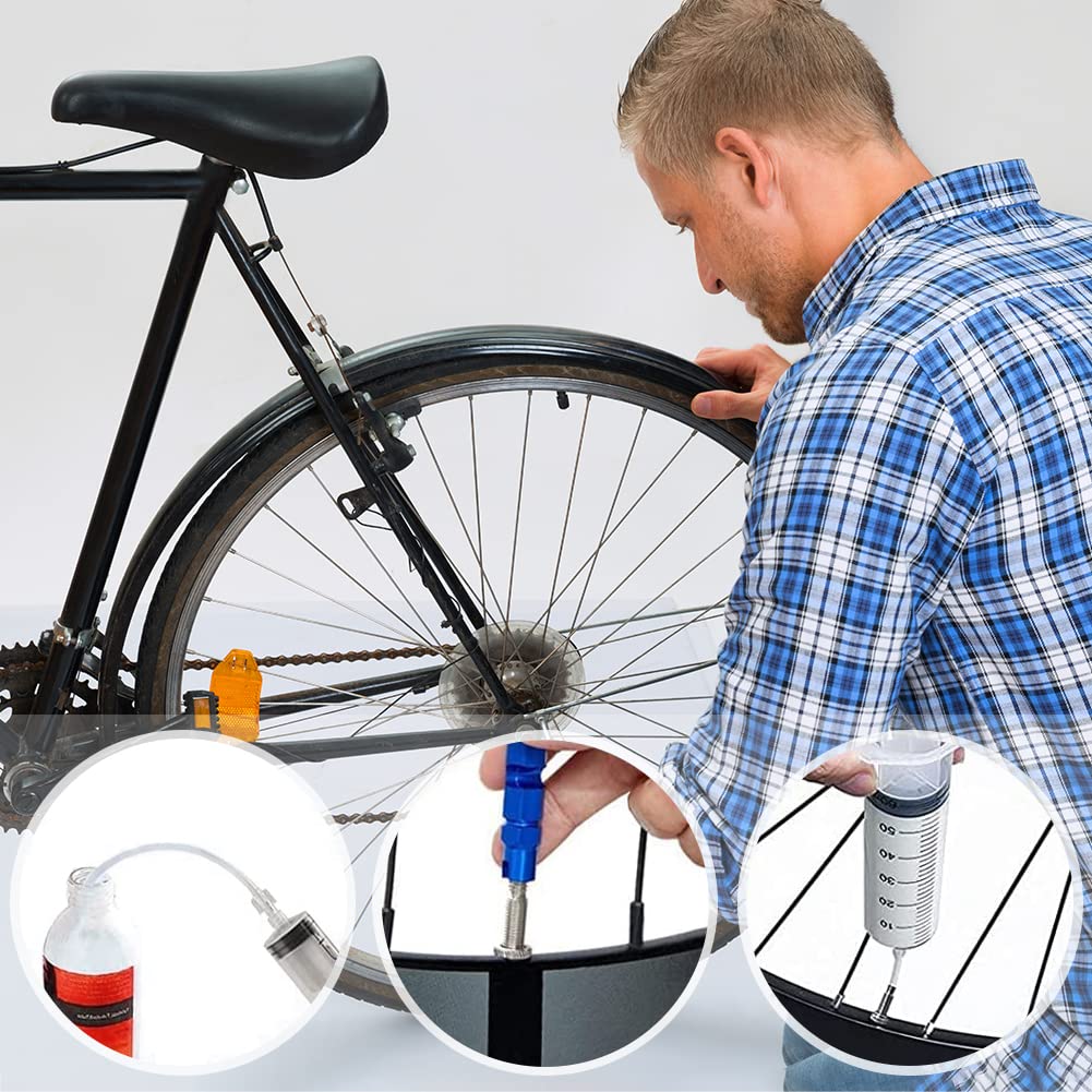 Jeringuilla para Inyectar Líquido Tubeless MTB Jeringa Líquida para Bicicletas Antipinchazos Herramienta de Extracción Válvula Presta para Reparación