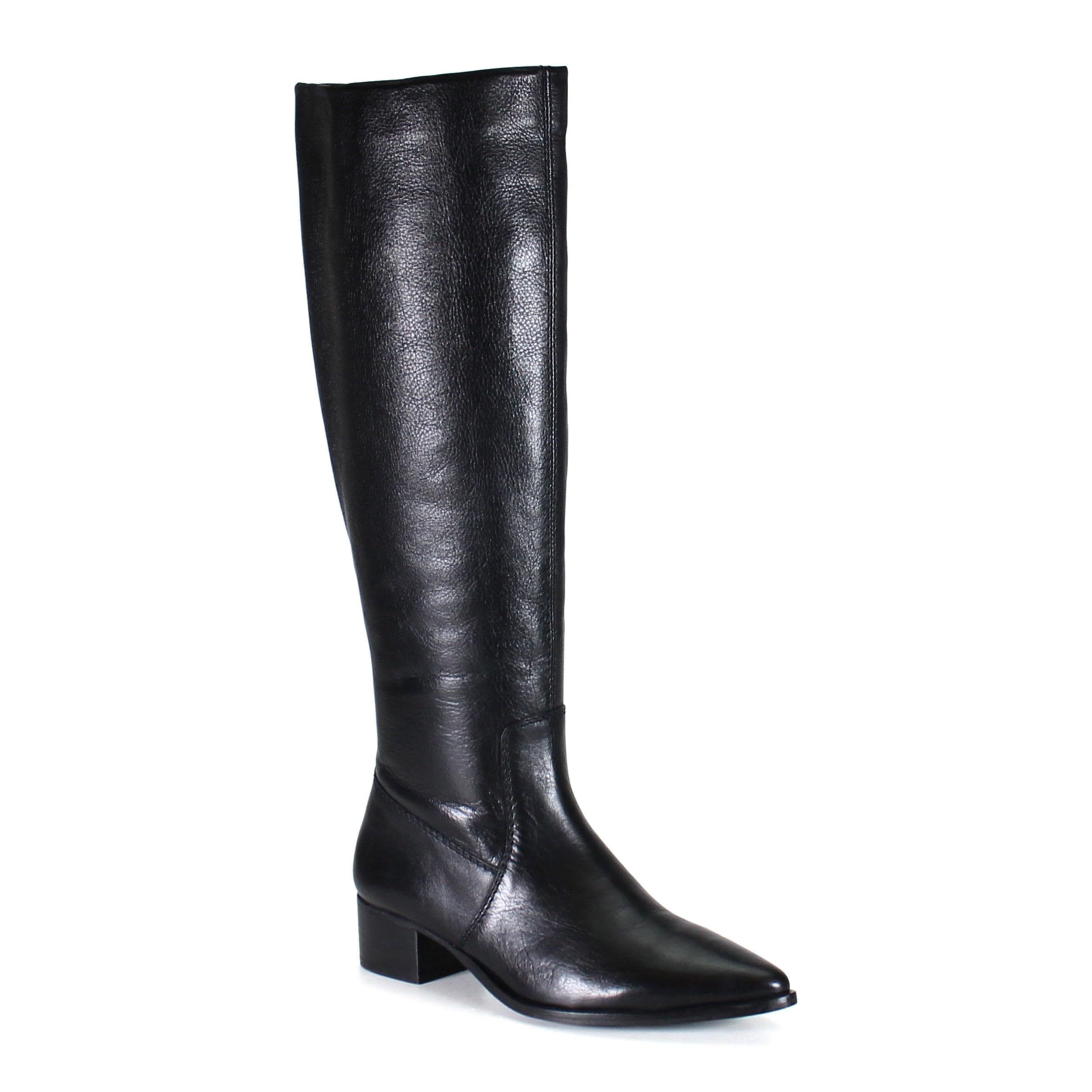 Diba True Womens Dig Ital Pointed Toe Zippered Casual Boots Knee High Low Heel 1-2 - Black