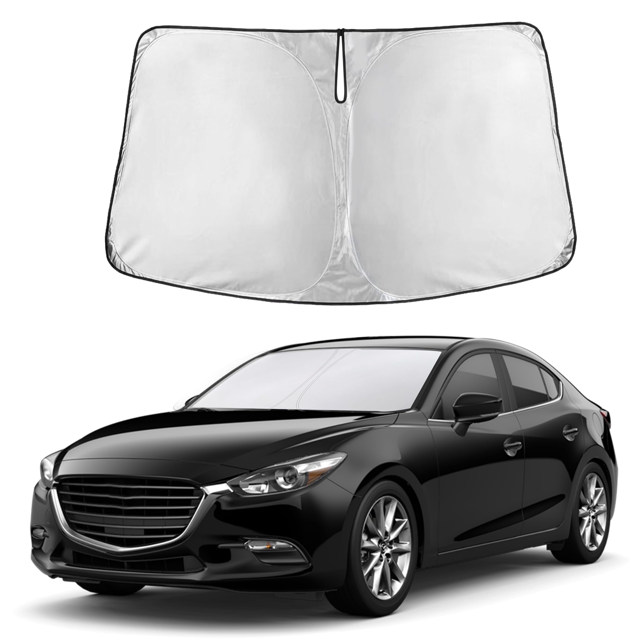 Autovir Windshields Sun Shade Fit for 2014-2016 2017 2018 Mazda 3