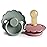 FRIGG Daisy Natural Rubber Baby Pacifier | Made in Denmark | BPA-Free (Dusty Rose/Lily Pad, 6-18 Months) 2-Pack