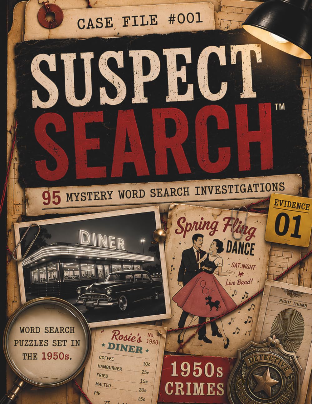 Suspect Search #001: 95 Mystery Word Search Investigations: 1950s Crimes, Clues, Suspects, and Murders to Solve