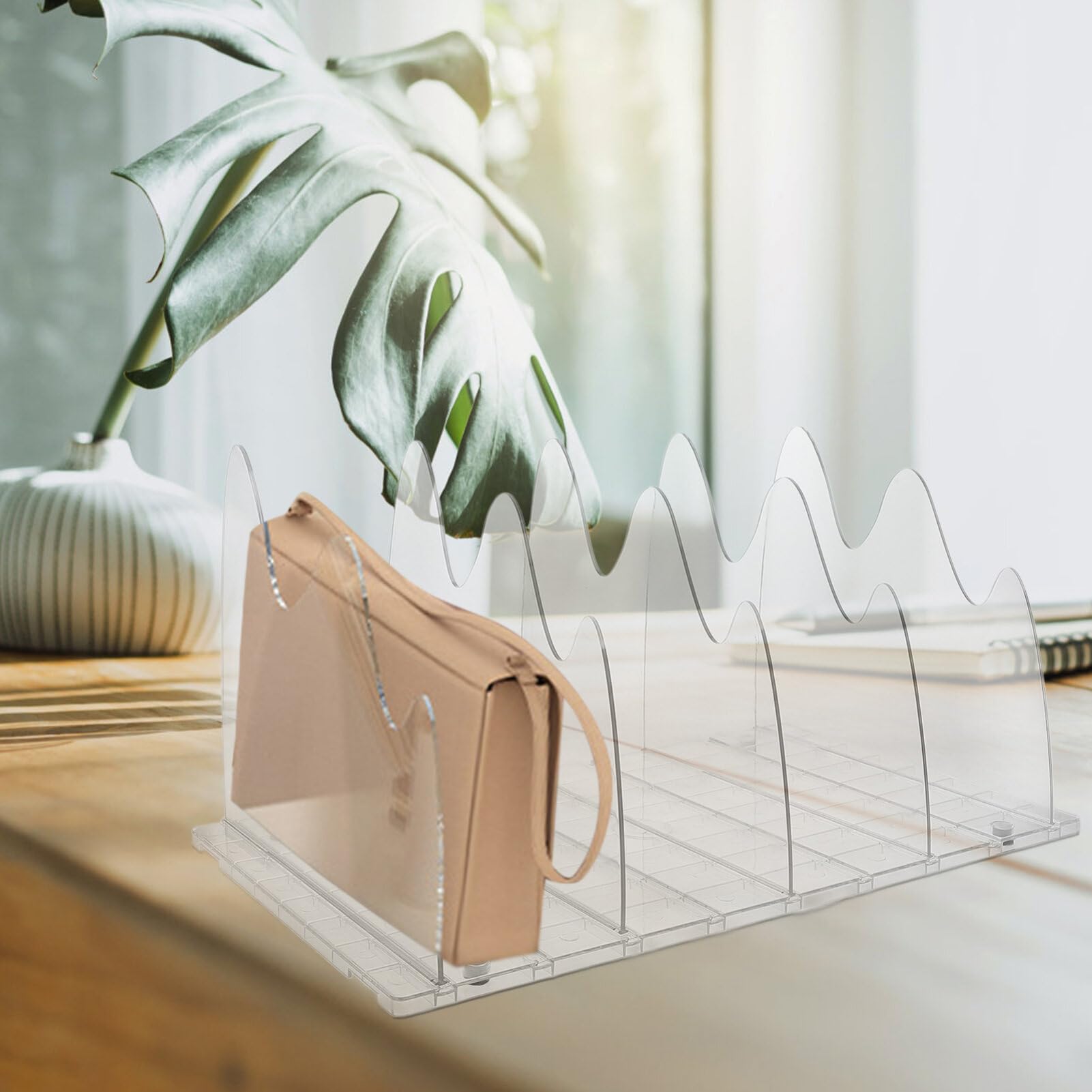 Organizador De Bolsos De Transparente Separador De Estantes para Armario Divisor De Compartimentos para Purse Estante De Almacenamiento De Bolsos y Accesorios