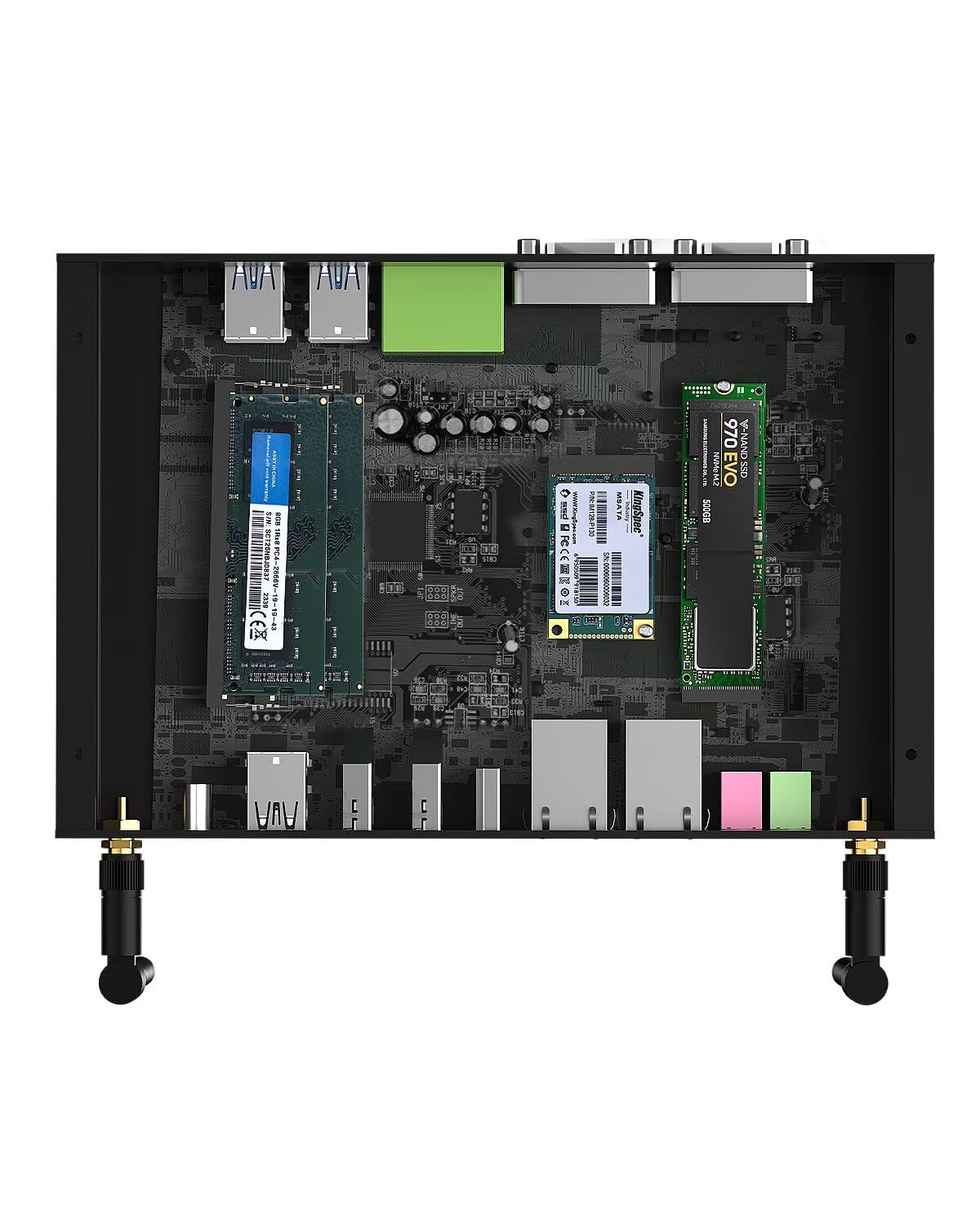 Industrial Mini PC Core i5 1235U, lüfterlos PC I5, 2xCOM, 16GB RAM 256G SSD | 14Pin GPIO, Dual Lan, 2xHD2.0, DP, USB3.0, SIM-Slot, Wifi, BT5.2, Industrie-Computer, Win 11/Linux