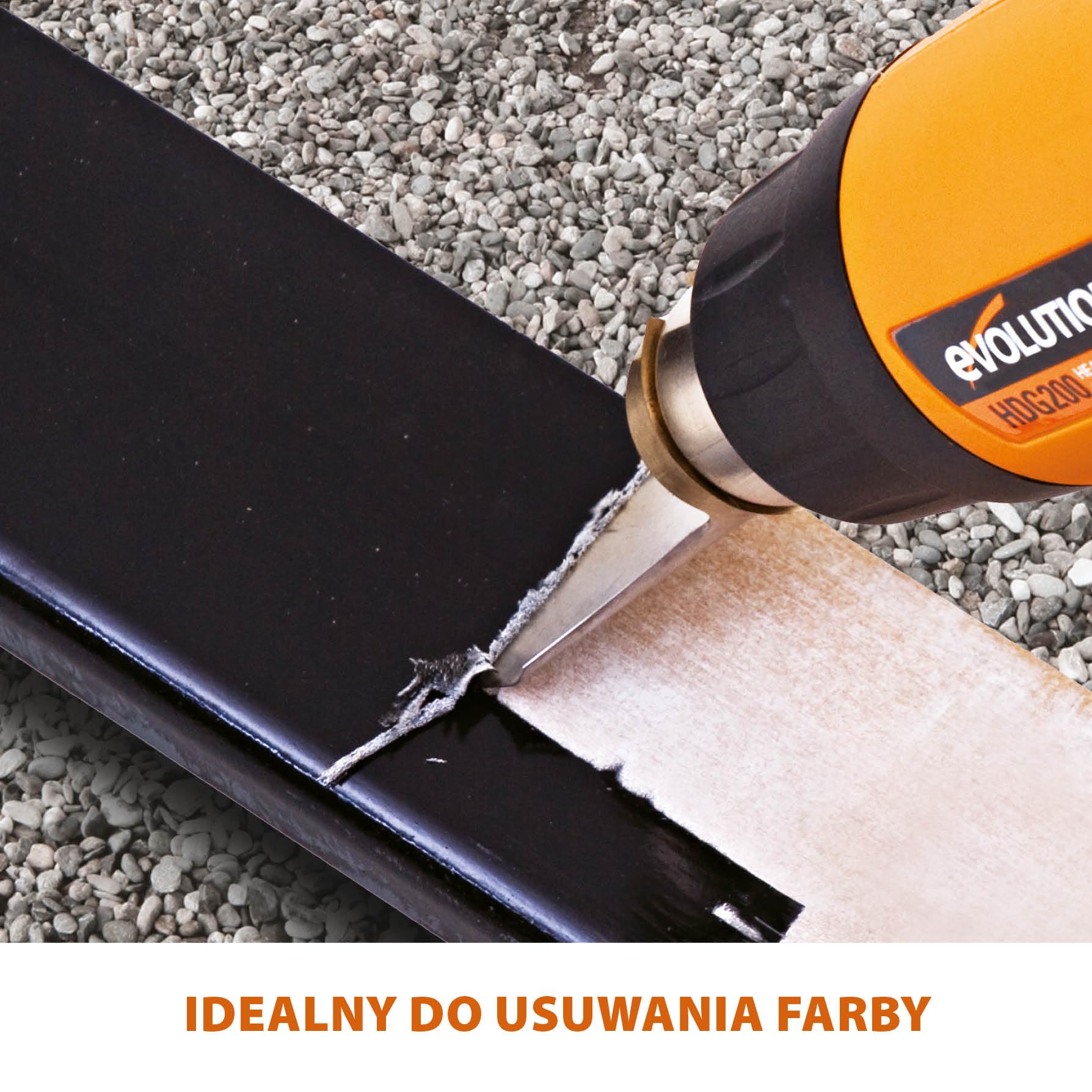 Evolution Power Tools HDG200 Cyfrowa opalarka z regulacją temperatury (opalarka na gorące powietrze) Zakres temperatur od 50 do 630¡ – W zestawie: futerał, 4 x dysze i skrobak, 230V