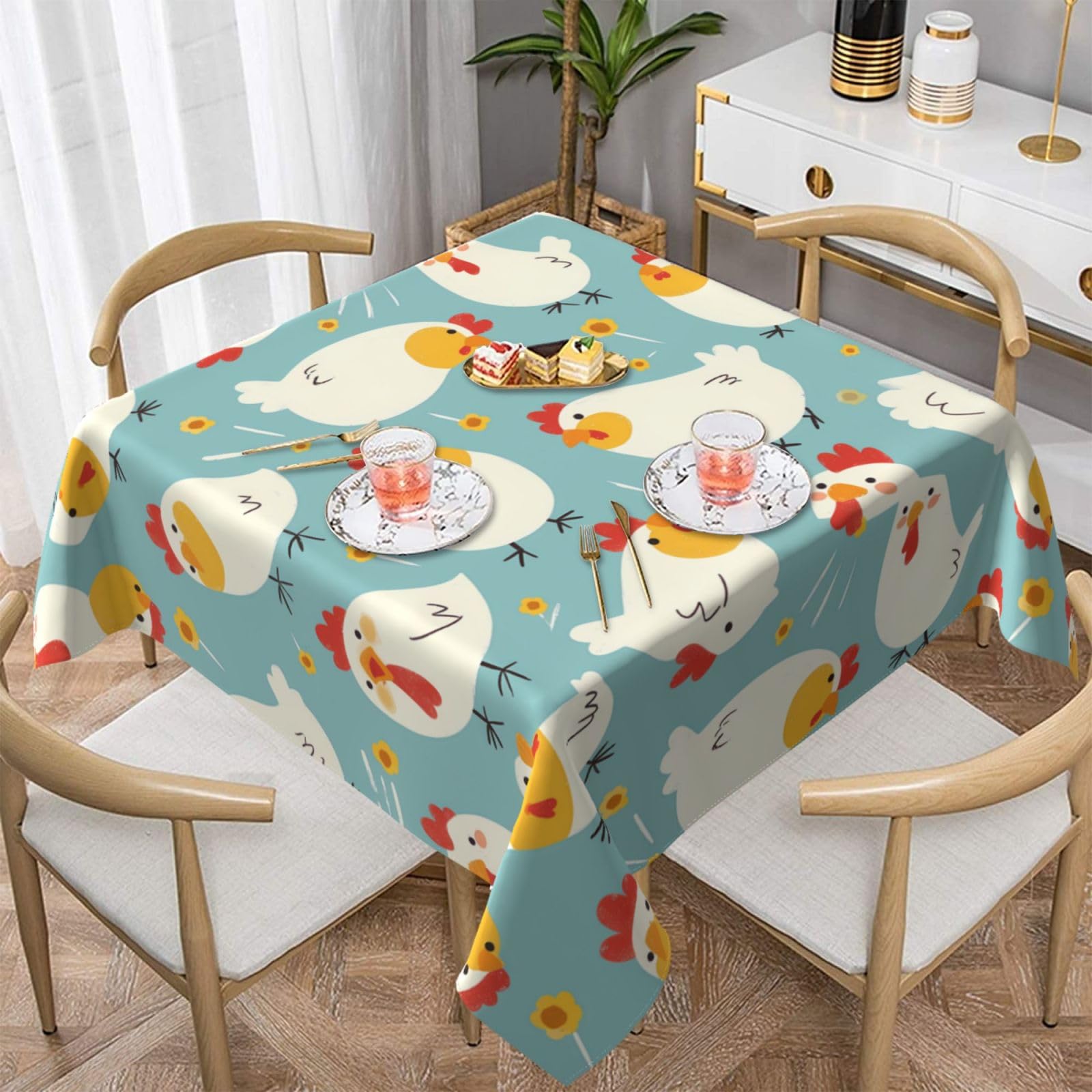 Nappe décoration intérieur carrée pour protéger la table des taches de repas