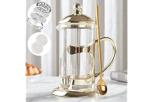 DUJUST Gold French Press Luxury Design French Coffee Press 34oz