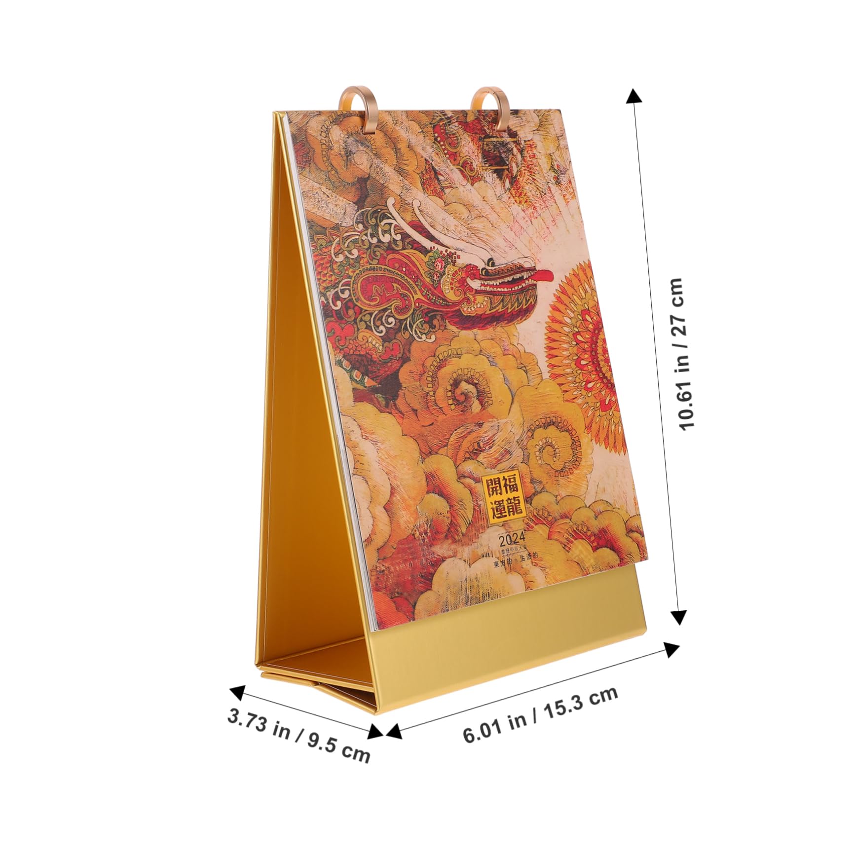 SHINEOFI 2stücke Desk Calendar Chinesisches Design Kreativer Tischkalender Für Home Office Und Schule Dekorativer Stehkalender Mit Goldprägung Einfach Zu Für Planung Und Organisation