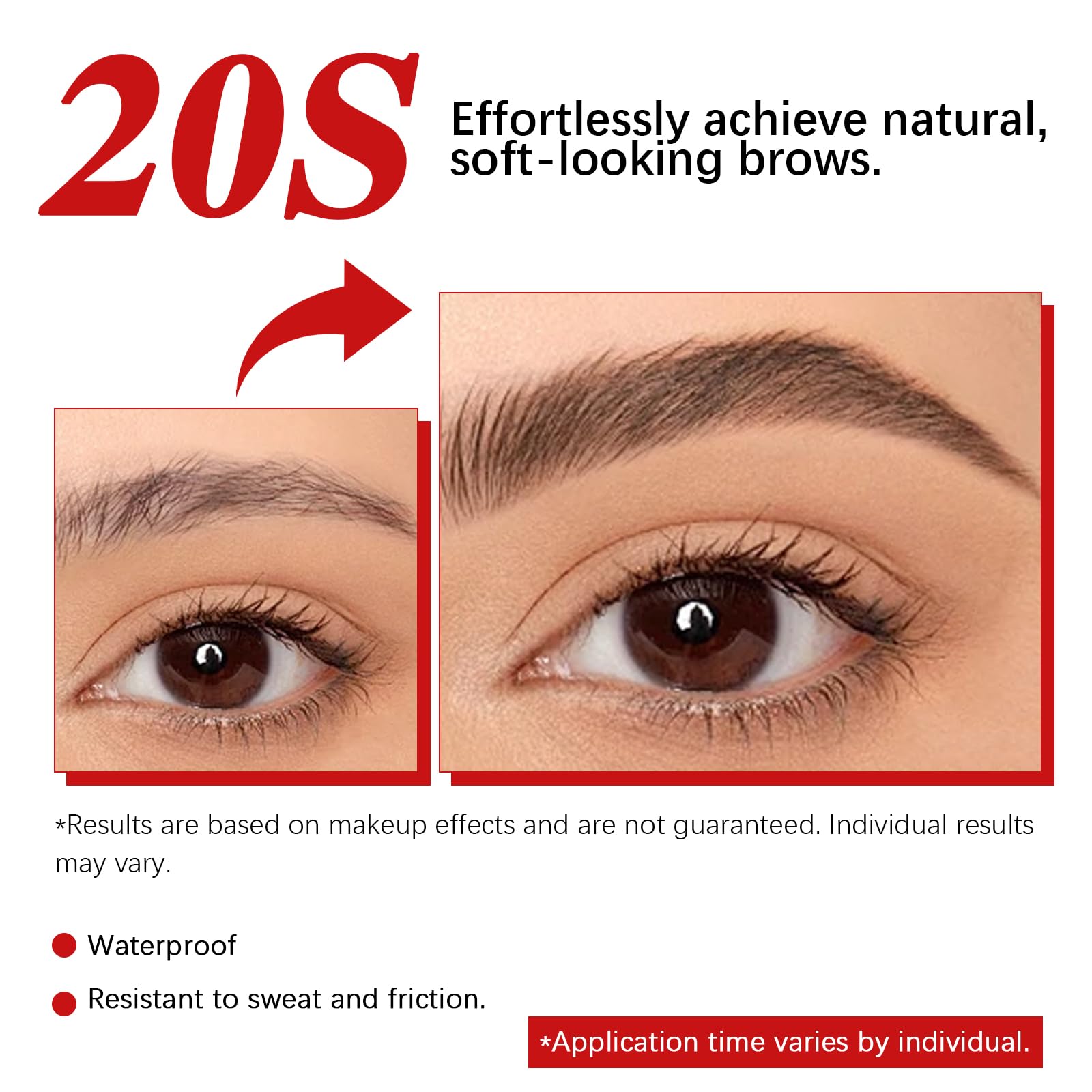 Browcharm Microblading-Augenbrauenstift, 0,1 mm ultrafeine Spitze, 3-in-1 wasserdichter Augenbrauenstift, mit Augenbrauenpuder und Augenbrauenpinsel, haarähnliche Striche, Formen, füllt
