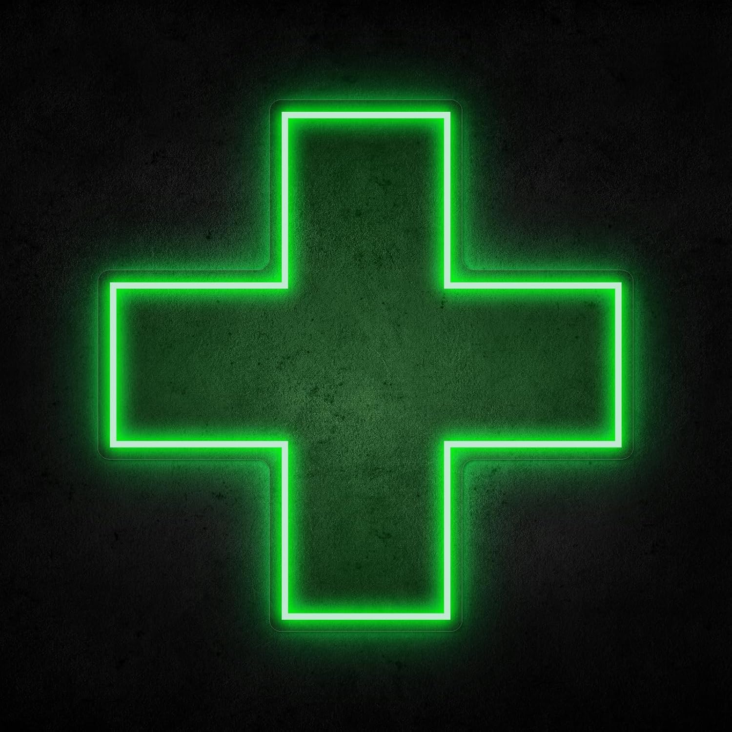 20 inch Green Medical Cross Dispensary Sign Neon Light for Business, Hanging Ultra Bright LED Open Neon Signs for Pharmacy, Advertising Display Sign for Drug Store, Storefront Window Home Decor