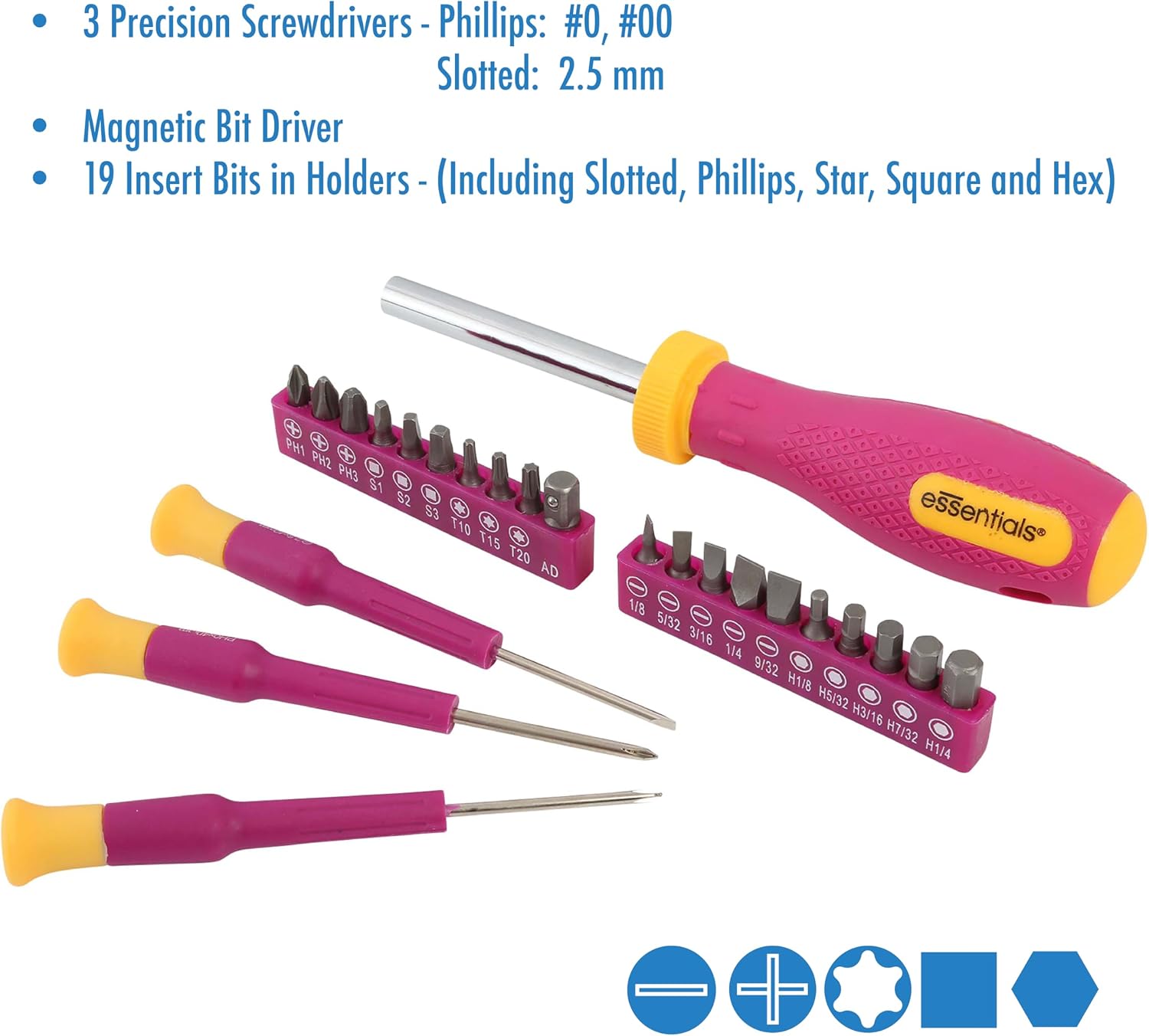 Pink DIY House Tool Kit for Home, Mothers Day Gifts, 32-Piece, College, House Projects, Apartment Essential, Basic Tool Set, Mothers Day Gifts for Mom