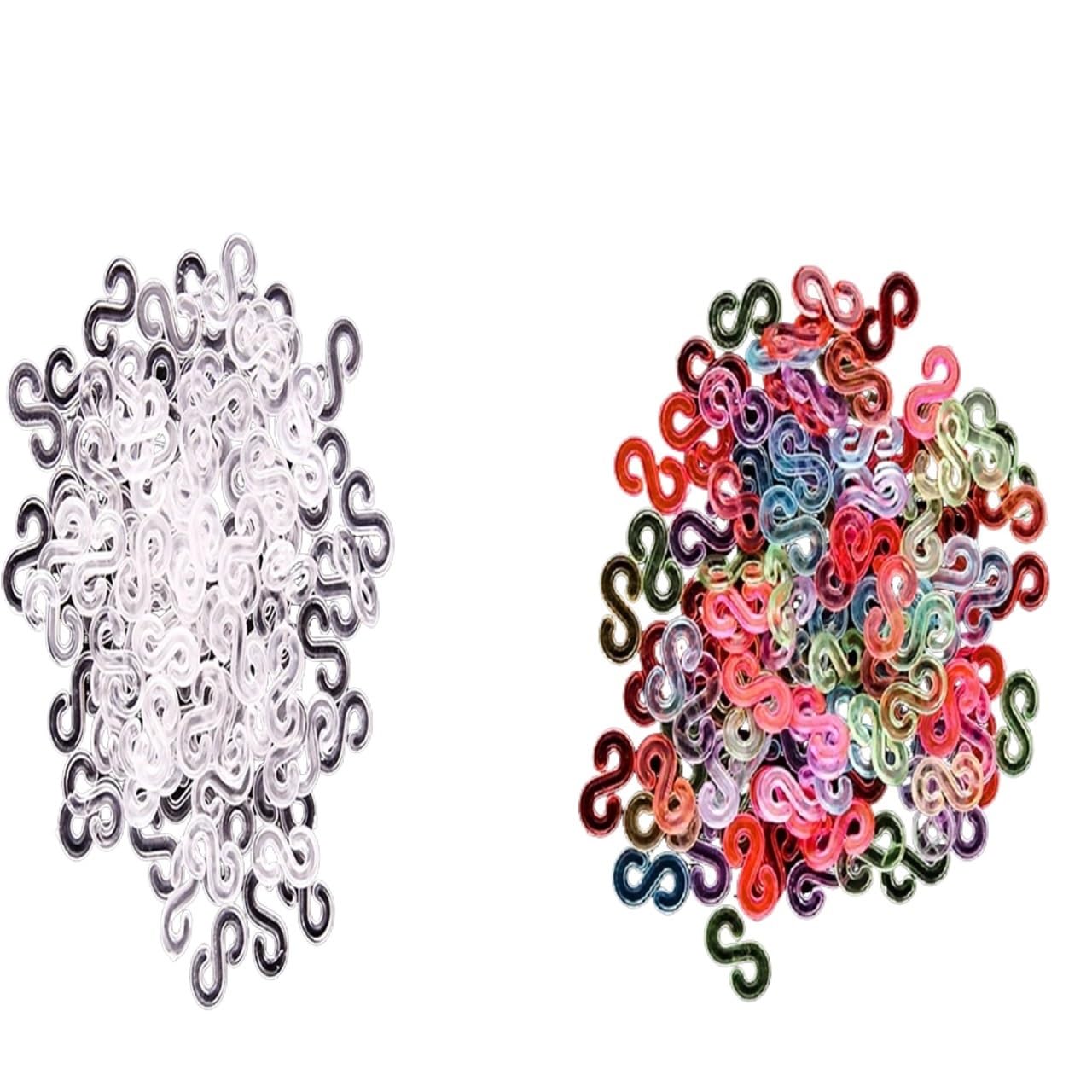 Kit di 2000 elastici in gomma a S, clip a S, per la creazione di braccialetti fai da te, per ragazze, per bracciali, collane e fasce per telaio (rosa perla)