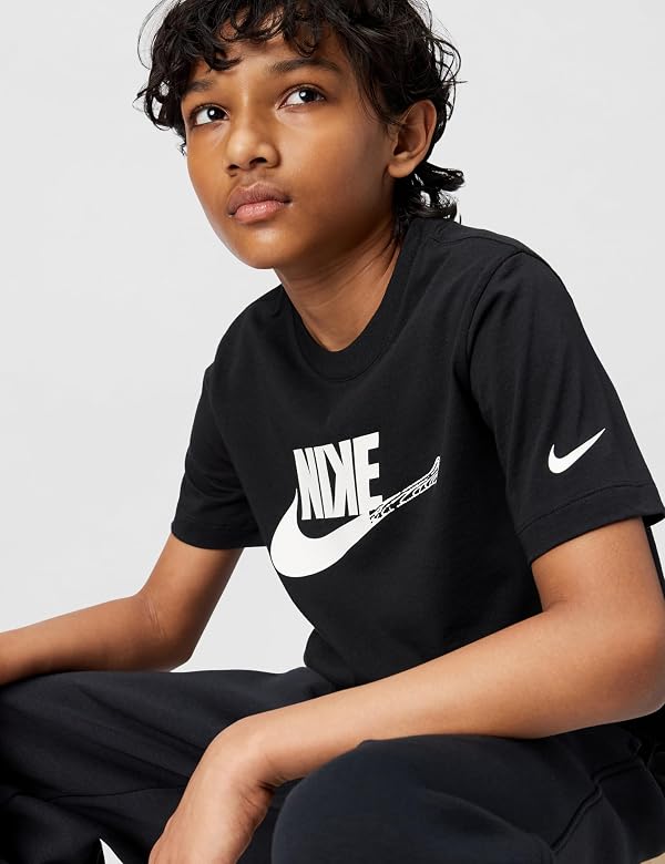 Nike Kid's NSW Futura Baseball Tee, Black, Large by Nike - Image 4