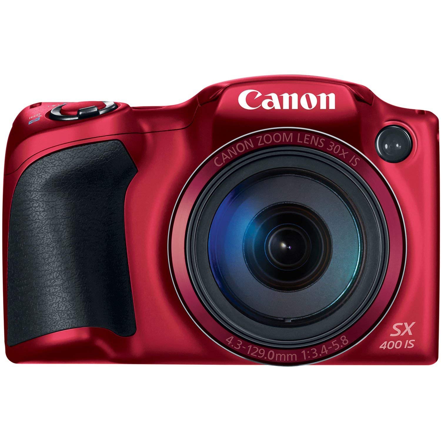 Canon Powershot SX400 IS 16.0 MP Digital Camera with 30x Optical Zoom and 720p HD Video (Red) (Renewed)