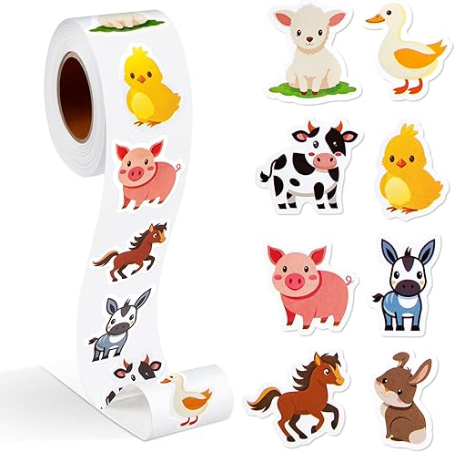 Miniatura 16 de 1 rollo de calcomanías de dinosaurio de animales, recompensa, suministros de oficina, incentivos, animales, calcomanías de fiesta de Navidad, 500