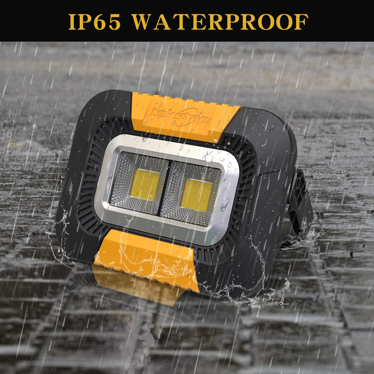 tekstap LED Work Light Rechargeable,IP65 Waterproof Portable Work Lights 30W 2000LM,4400mAh COB Flood Light Battery Powered for Job Site,Camping,Hurricane,Emergency,Outdoor(2 Pack)