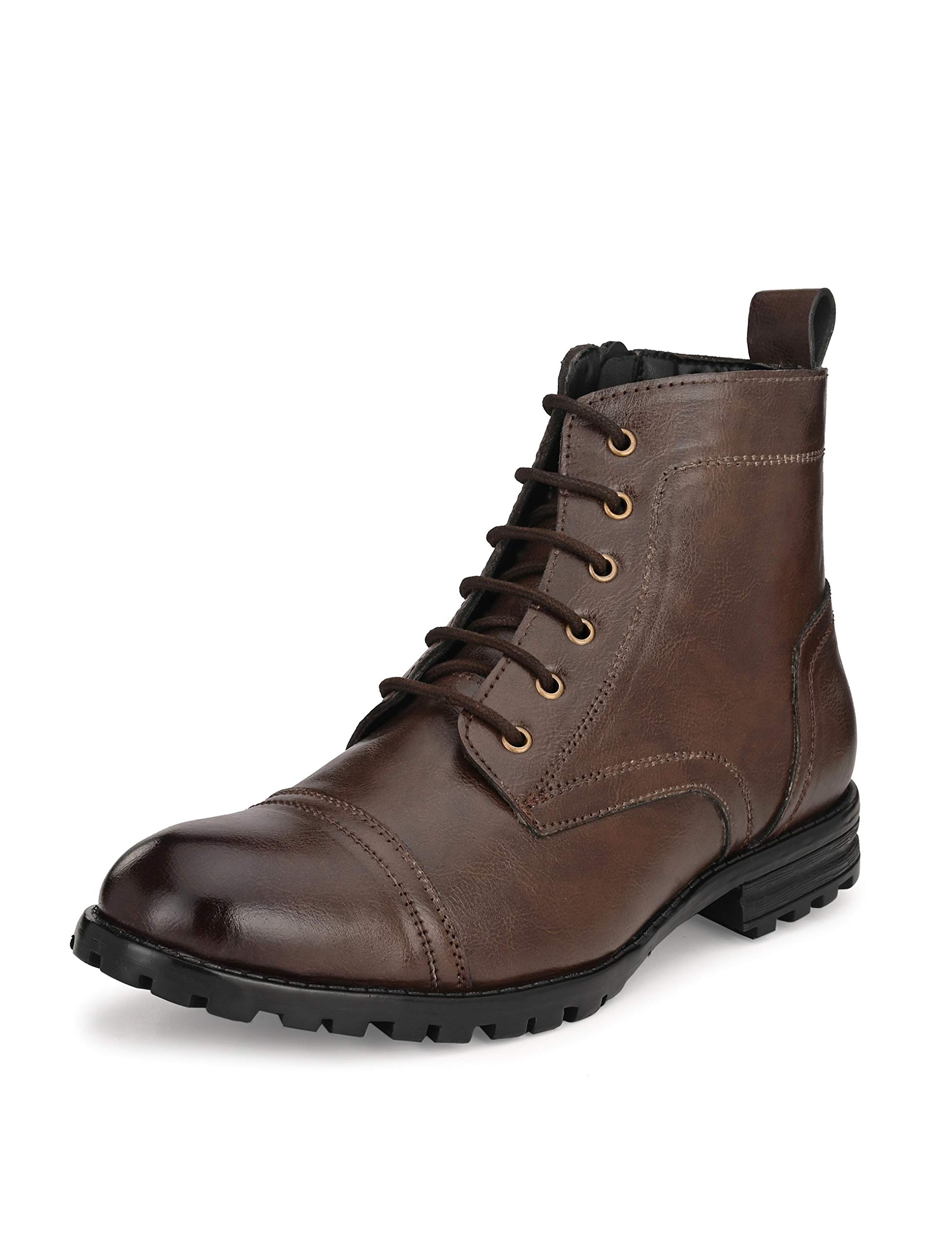 HiRELS Mens Brown PU Outdoor Zip Boots (B08HZ9Y2VB) Amazon Price History, Amazon Price Tracker