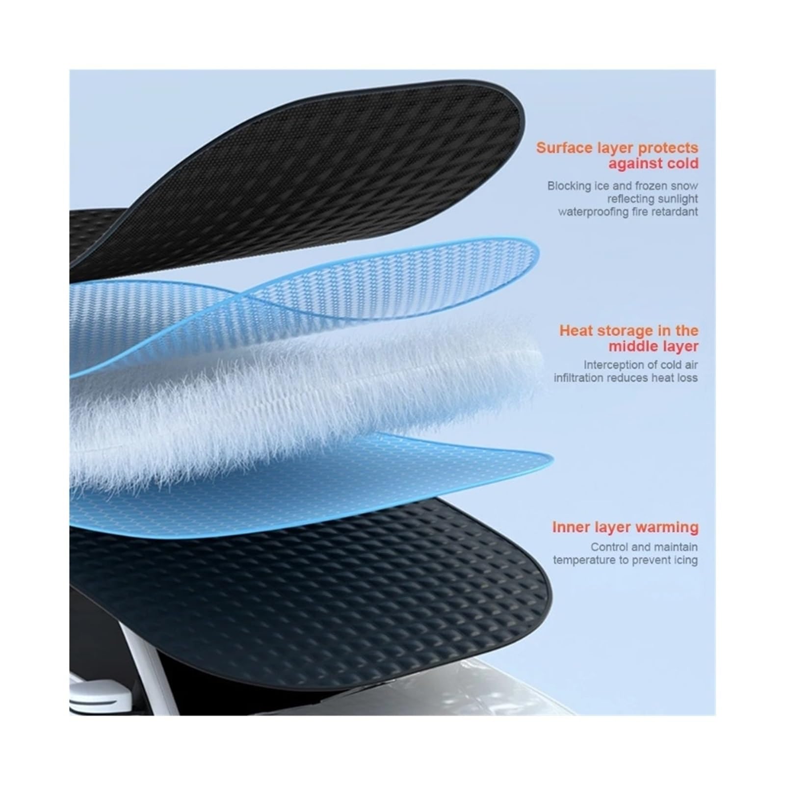 Protector de Parabrisas Cubierta de Nieve para Coche, Cubierta para Parabrisas, Impermeable, para Invierno y Exteriores, Parasol para, antihielo(12 Magnets)
