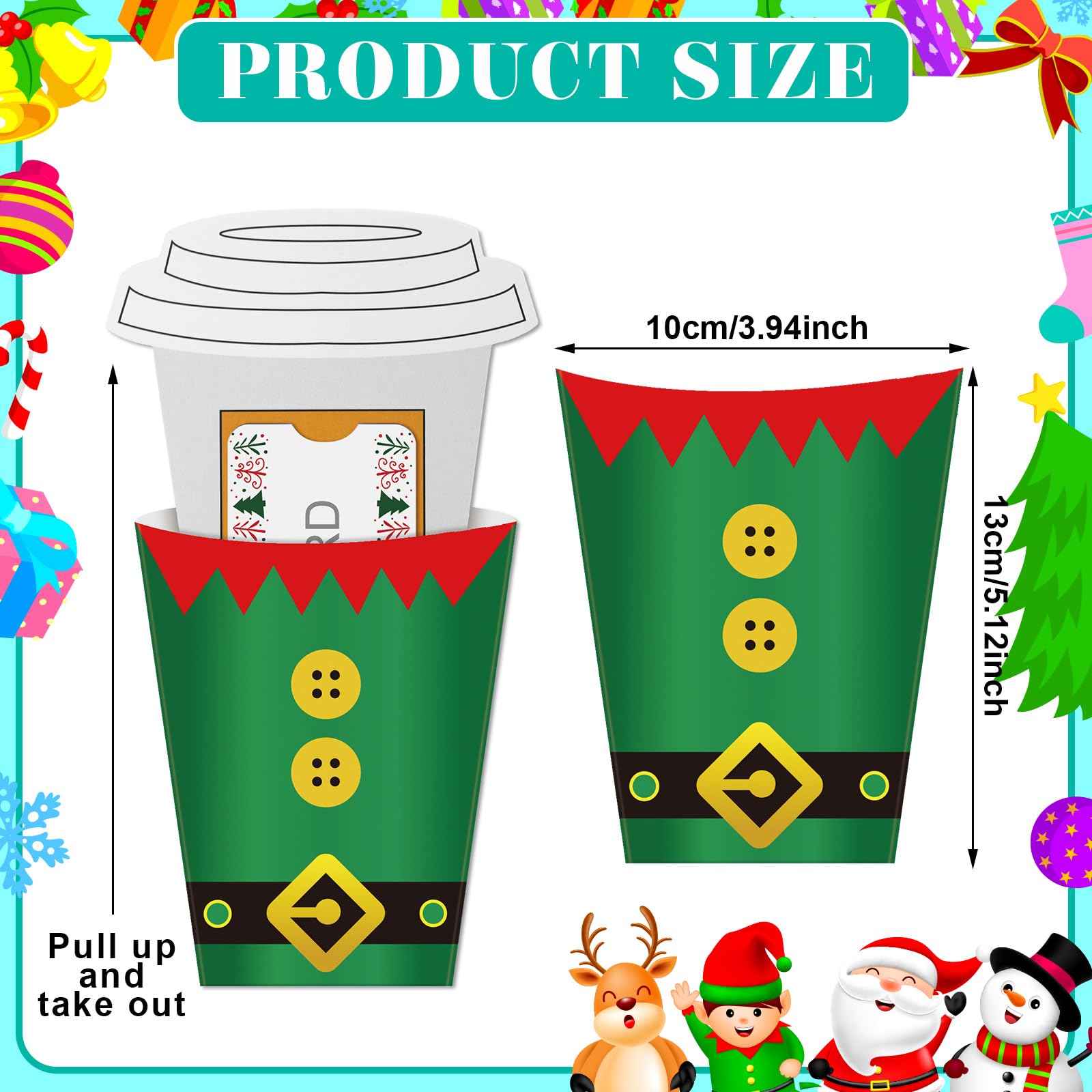 Hillban 24 Stück Weihnachtsgeld- und Geschenkkartenhüllen, Weihnachtsgeschenkkartenhalter, Weihnachtsgeldhalter, Ornamente, Weihnachtsgrußkarten für Weihnachtsfeier, Geschenkdekoration