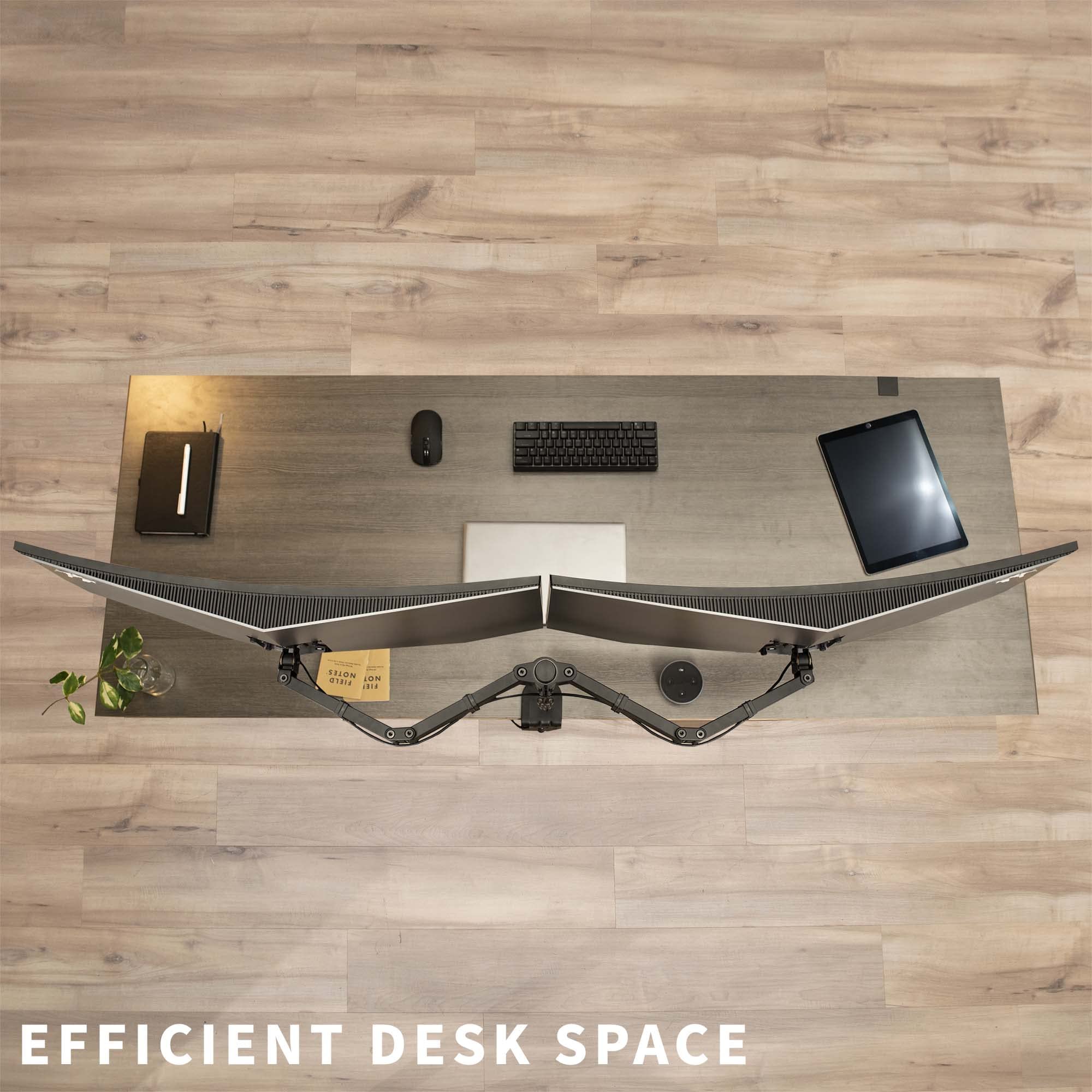 VIVO STAND-V102D - Supporto da scrivania per doppio monitor Full Motion VESA, doppio braccio centrale, supporta 2 schermi fino a 34", STAND-V102D