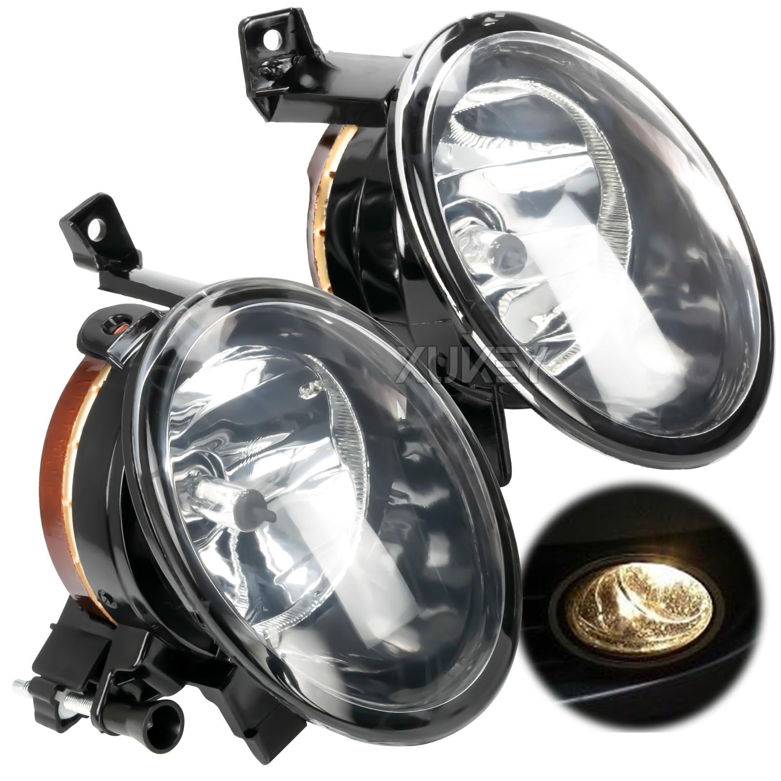 AUTOXBERT Coppia di fendinebbia per VW Golf 6 Cabriolet Plus Eos Tiguan Beetle Caddy 3 Jetta Touran SEAT Alhambra