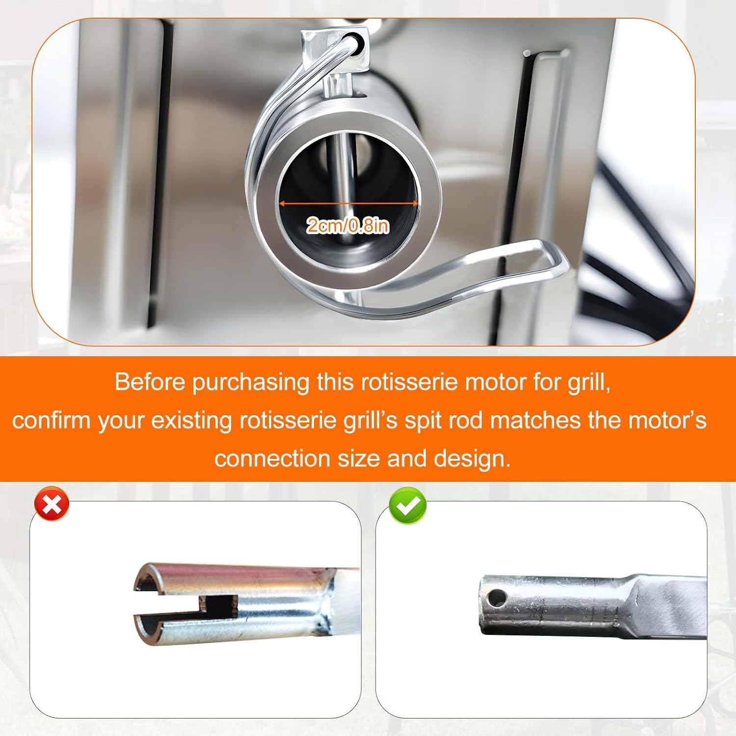 High Torque Rotisserie Motor 45W - BBQ Rotisserie Motor for Grill, Heavy Duty Universal Replacement Spit for Pig/Goat/Chicken rotisserie, Outdoor BBQ, Camping & Gatherings