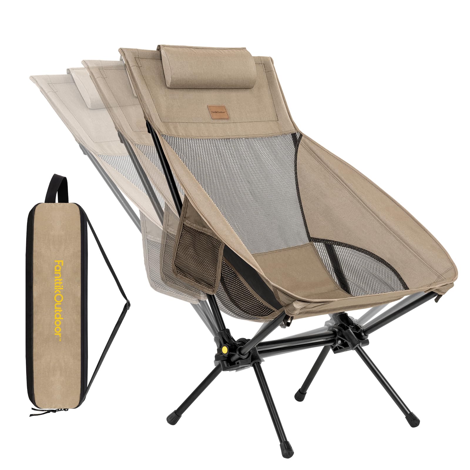 FanttikOutdoor Zeta L8 Max Camping Chair Portable Lightweight Multi-Angle Adjustable Supports up to 250 lbs Comfort-Driven Design High