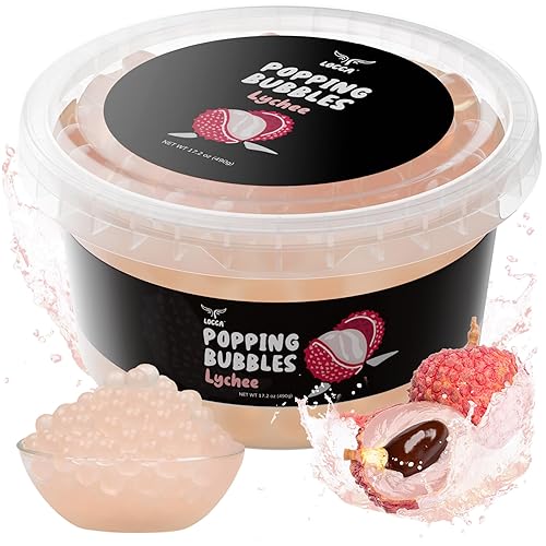 Lychee Popping Boba Perlas Boba Popping de alta calidad con jugo de fruta real perlas de Boba reventando burbujas perlas de tapioca instantáneas