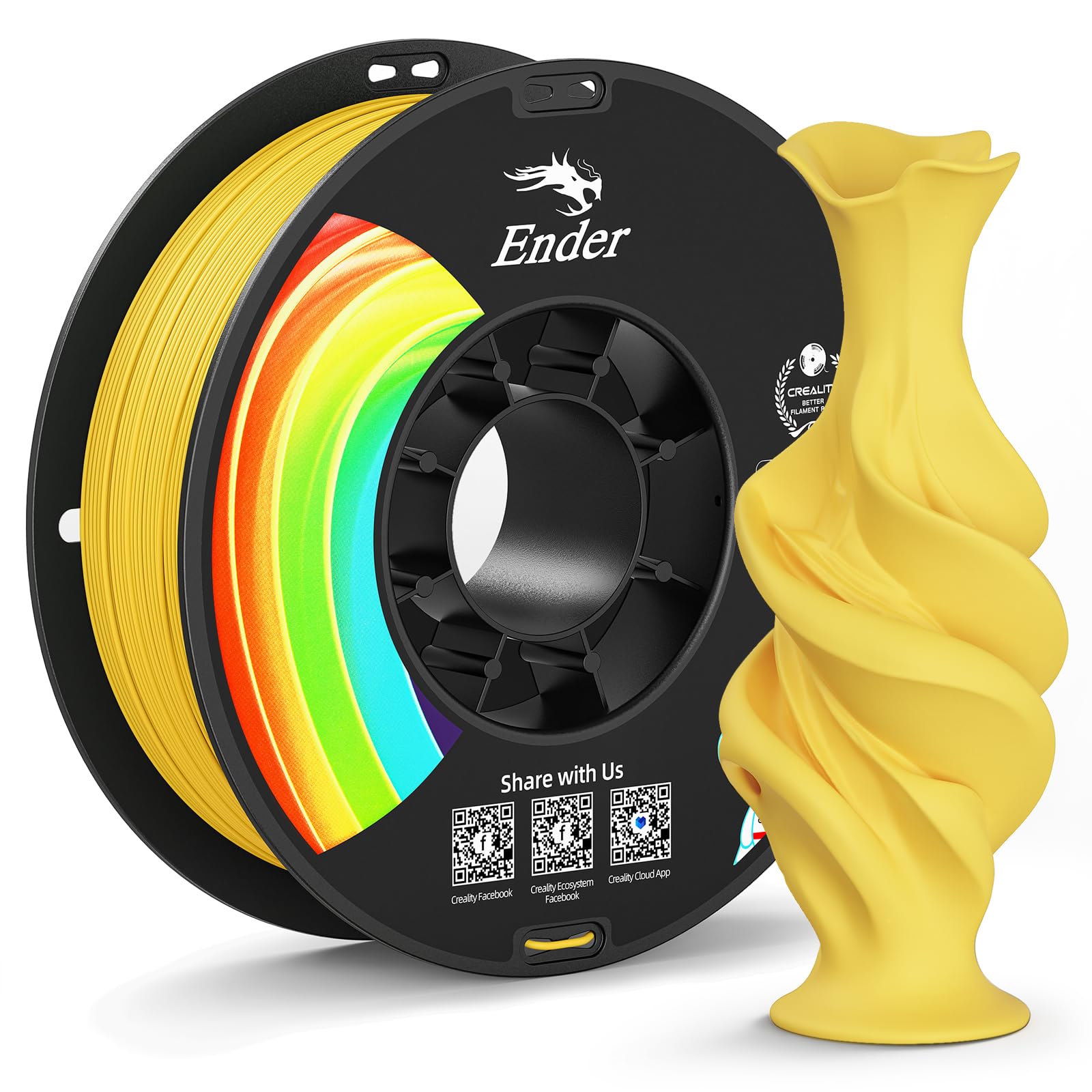 Creality Matte PLA Plus Filament 1.75mm, Low Warping, Minimal Layer Lines, Dimensional Accuracy +/- 0.02mm, 1kg (2.2lb) 3D Printer PLA+ Filament,