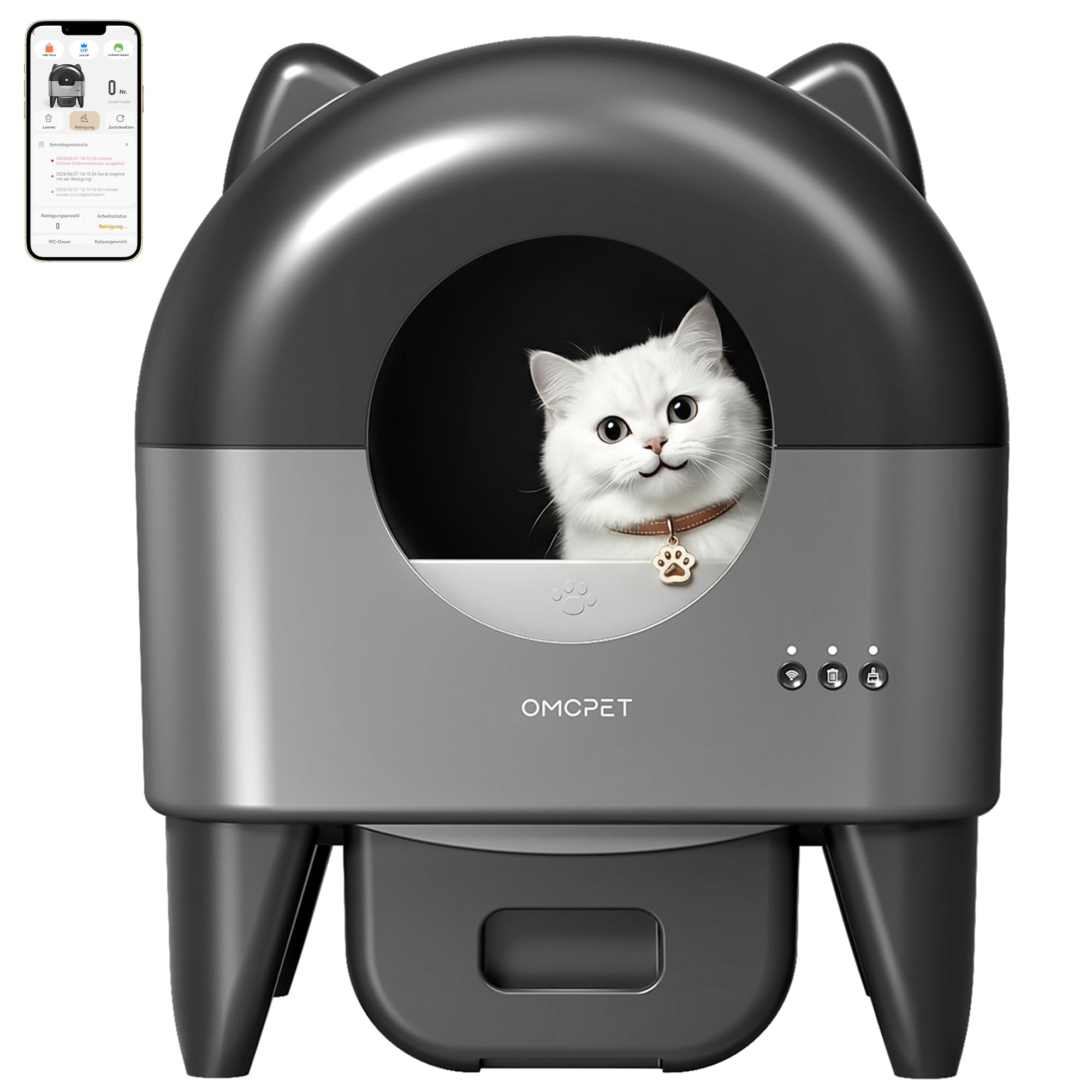 Amazon | 自動猫トイレ 全自動猫トイレ 猫自動トイレ 10重レーダー安全