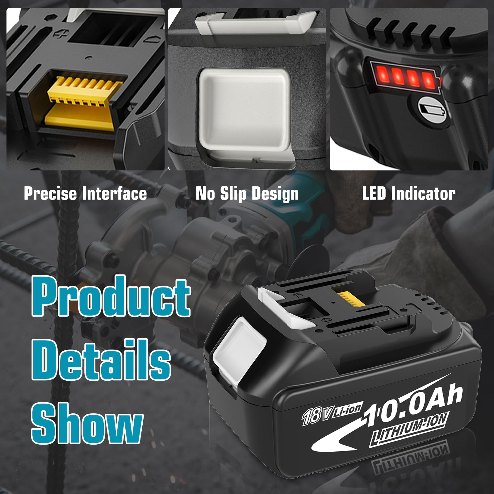 2 x 10,0 Ah Compatible pour Makita Batteries 18V