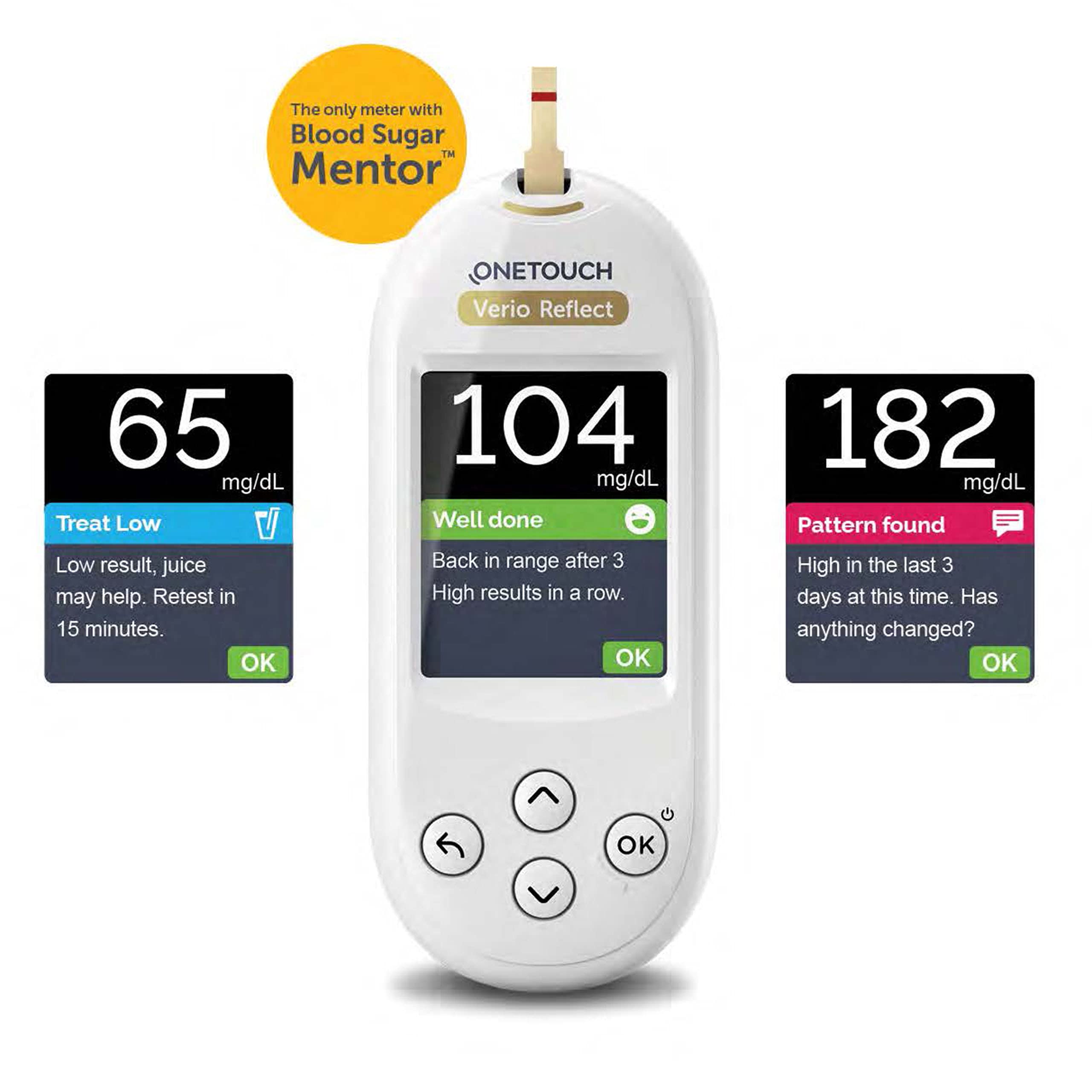 Verio Reflect Blood Glucose Test Kit includes Meter, Test