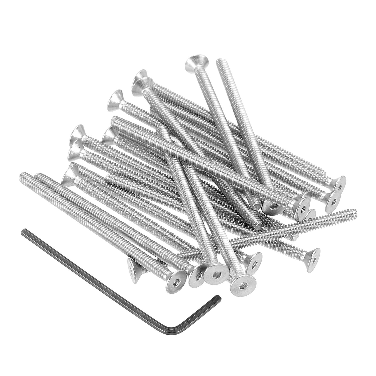 PATIKIL #4-40 x 2" Flat Head Socket Cap Screws, 20Pcs Countersunk Bolts Head Machine Screws 304 Stainless Steel (18-8) UNC Socket Drive Bolt Fasteners for Industry Machinery Household