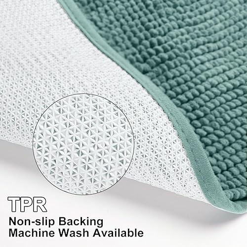 Miniatura 5 de Urvoix Juegos de Alfombras de Baño de 3 Piezas, Alfombra de Baño de Chenilla Antideslizante - Ultra Suave, Lavable, Tapete de Baño Súper Absorbente