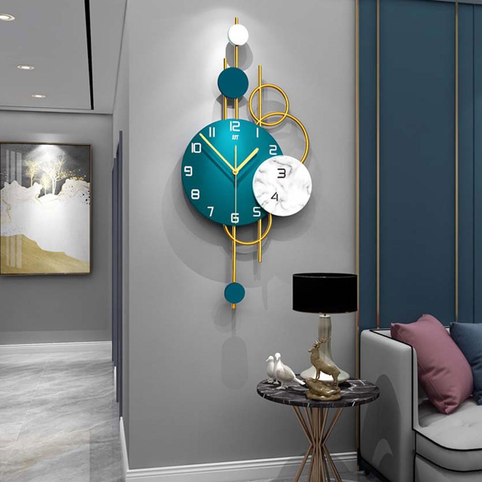 MYUYEE Large for Living Room Modern Kitchen Farmhouse - Silent Giant Ative Office Wall Watch - Bedroom Essential,31.5inch (31.5inch)