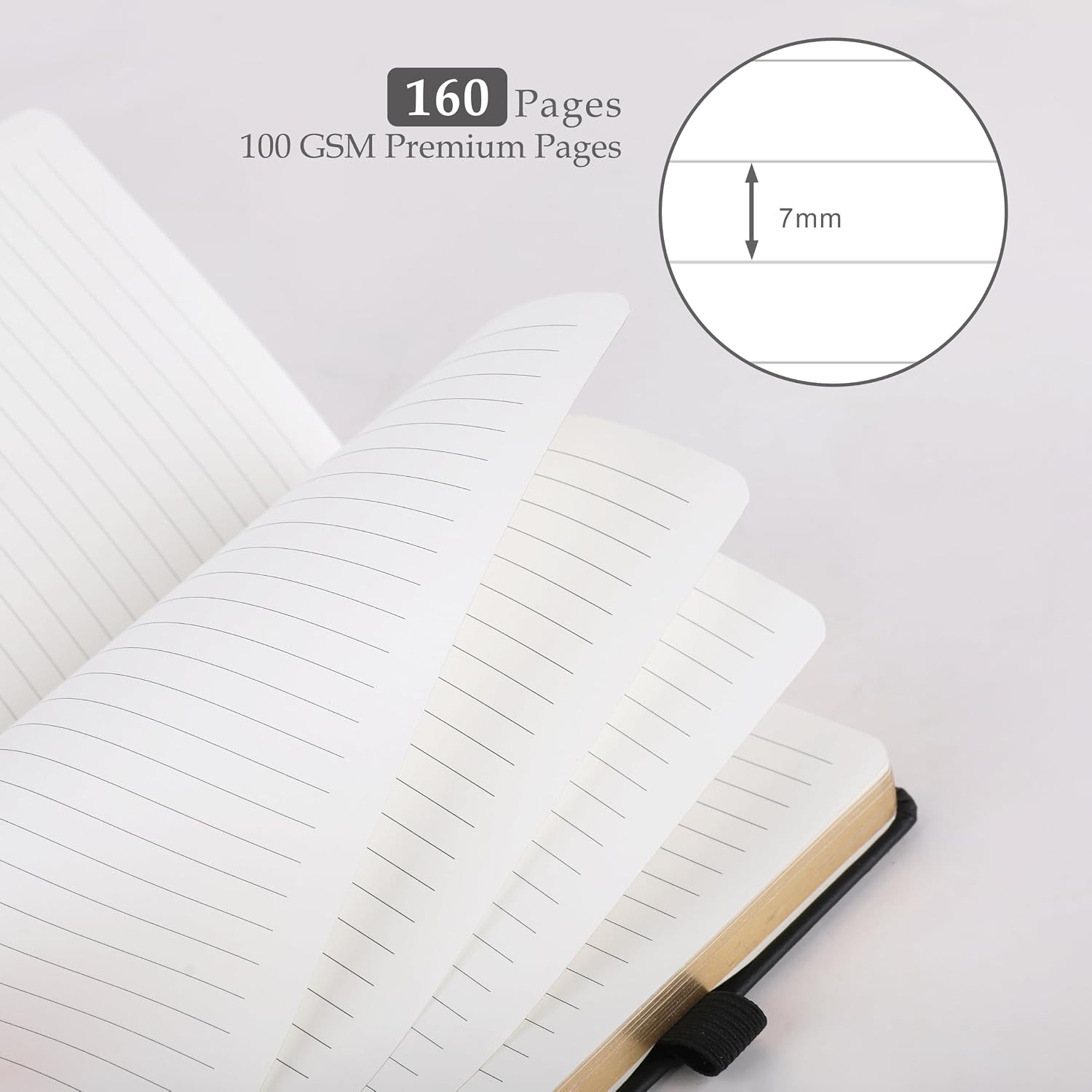 &And Per Se Notebook and Pen, A5 Hardcover Journal with Pen Gift Set, 160 Pages 100GSM Thick Paper, Black image 3