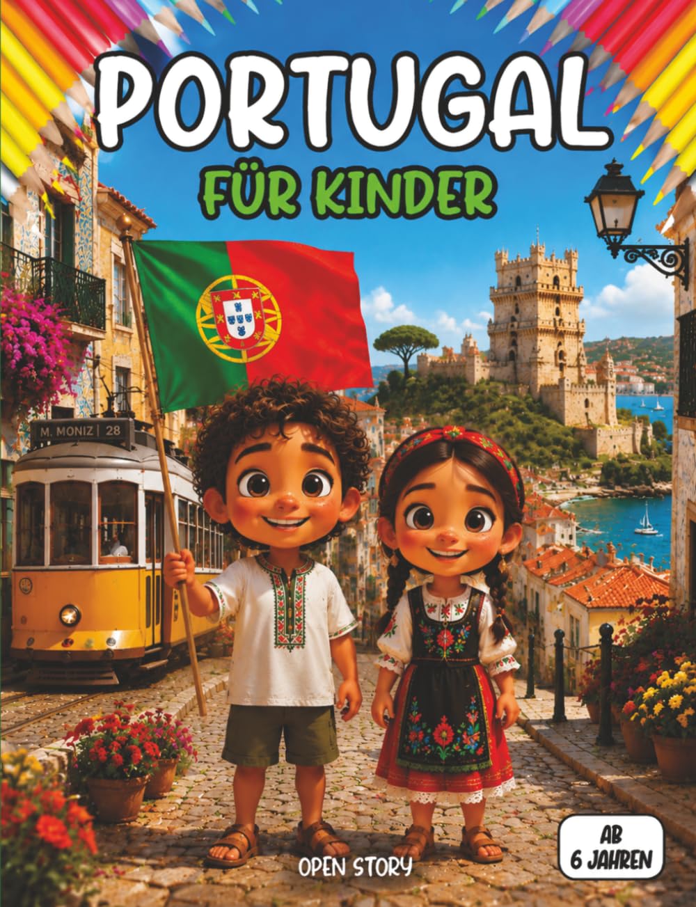 Portugal für Kinder: Sachbuch Kinder Portugal | Meer Fische Delfine | Seefahrer Geschichte | Ausmalbilder Fragen Antworten