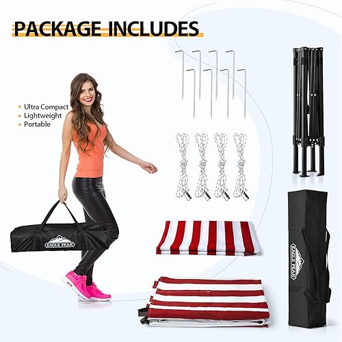 Vista 41 de EAGLE PEAK Flex - Toldo emergente ultra compacto de 4 x 4, refugio solar, vestidor, toldo portátil de privacidad tipo cabana para piscina, sesiones