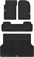 MotorTrend FlexTough Heavy Duty All-Weather Rubber Floor Mats & Cargo Liner - Trim-to-Fit Full Set for Cars, SUVs, Vans