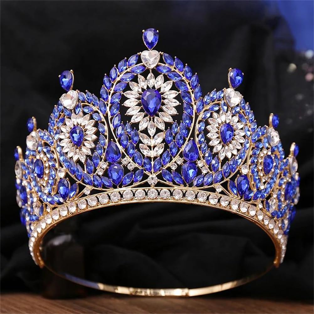 LNNSHX Hochzeit Krone Strass Große Tiara Party Show Haarschmuck Für Festzug Hohe Diadem Braut Kronen