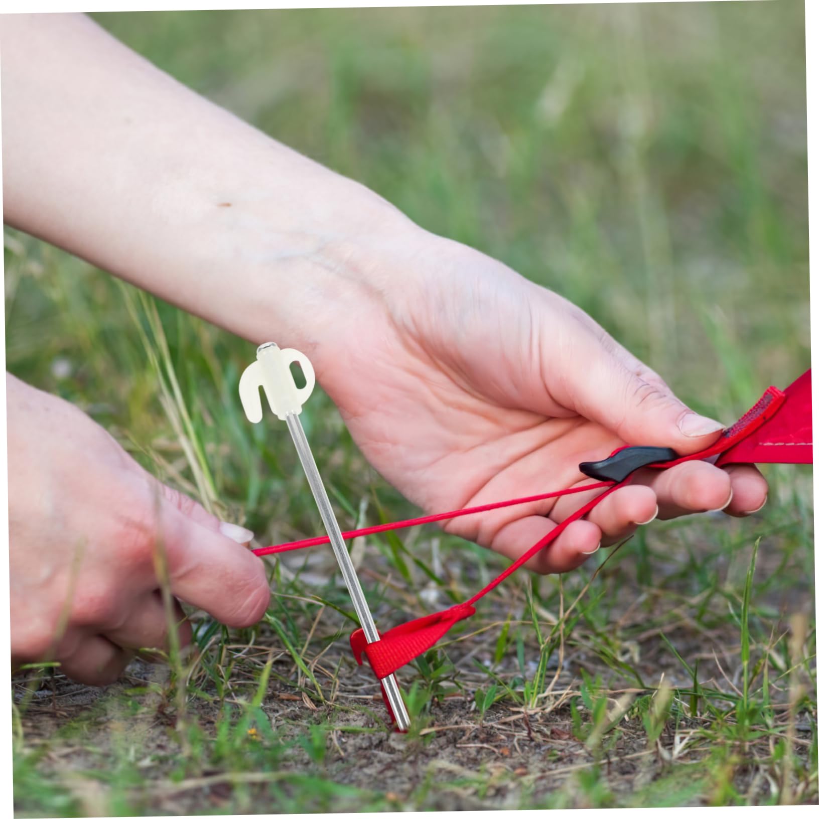 GRIRIW 1Set Ground Stakes Durable Tent Pegs with Oxford Bag for Secure Outdoor Use for Camping Hiking Canopy and Awning Various Grounds