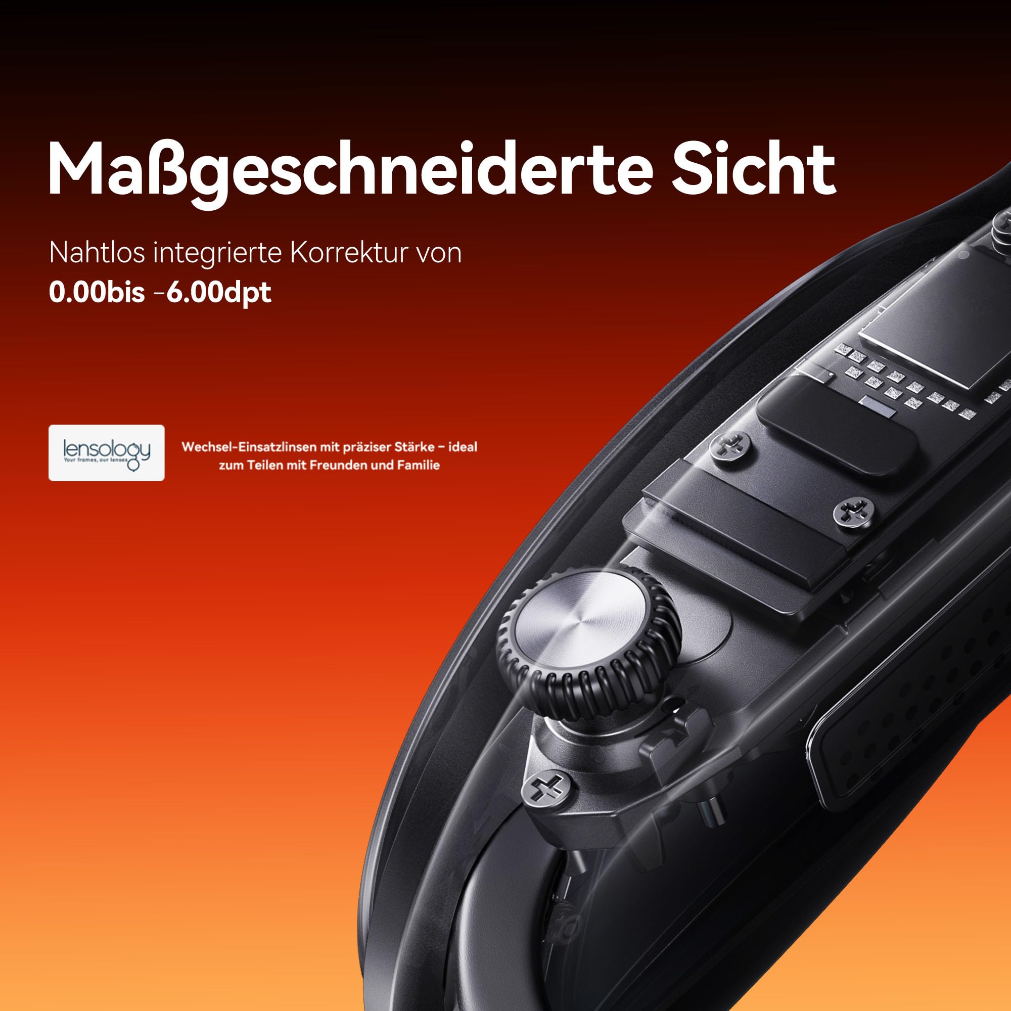 Rokid Max 2 AR Brille Schwarz, 215" Micro-OLED Display, Myopia Adjustable (0-600D), 120Hz, 50° FOV und 600nits Leuchtdichte, kompatibel mit Android und PC/ROG/Steam