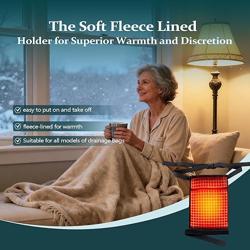 Miniatura 2 de Foley - Bolsa de orina lista para el invierno con forro polar, funda para catéter con cinturón de cintura, dispositivo de estabilización suave