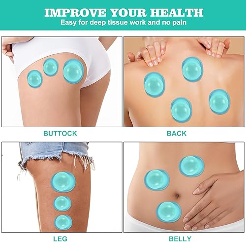 Miniatura 2 de Juego de terapia de ventosas de silicona, kit de ventosas para terapia de masaje, juego de ventosas para eliminar la celulitis, masajeador de copa