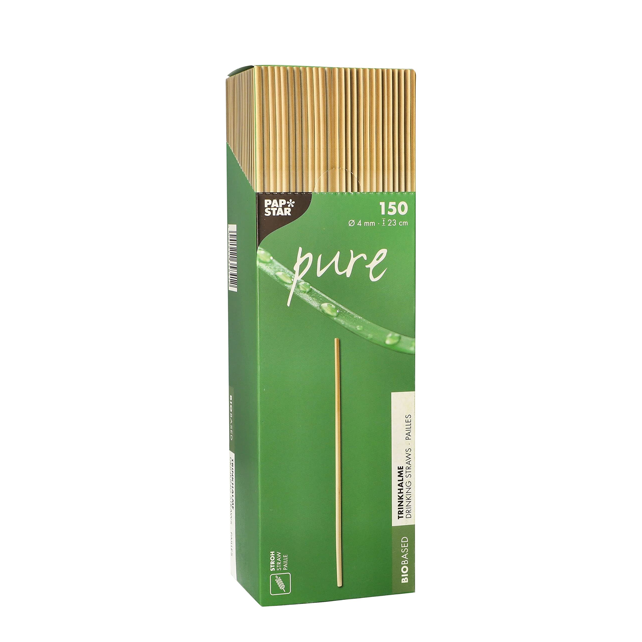 Papstar 88482 Pure Cannucce 15 cm di lunghezza, 4 mm di diametro, 250 pezzi