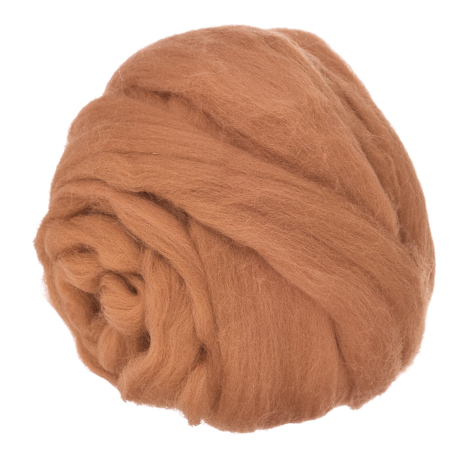 METALLIXITY Felting Wool Bulk (100g/3.5oz), Natural Wool Needle Felting Wool - for Weaving, Handcrafts, and DIY Creations, Light Brown
