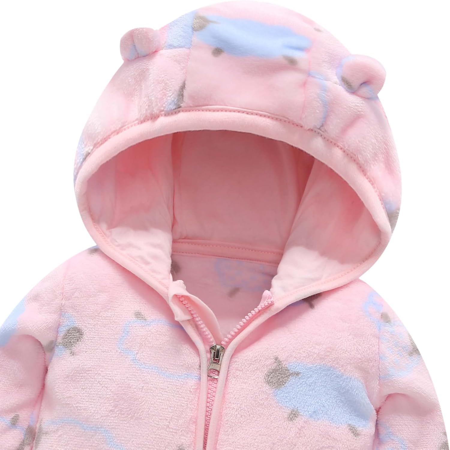 AIWUHE Baby Boys Girls Hooded Fleece Jacket Cute Bear Hoodie Zip Up Teddy Coat Sherpa Winter Warm Outwear With Pocket 1-6Y - Image 4