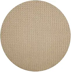 4 Capa Sousplat Supla Tecido Piquet Bege 35cm Diâmetro